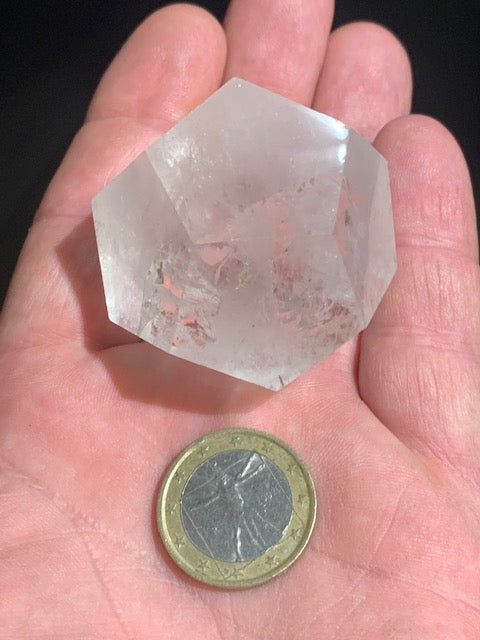 Dodécaèdre en cristal de roche, un des 5 Solides de Platon - 48 mm/ 105,7 gr. - Qualité A à AAA