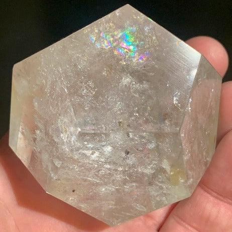 Dodécaèdre en cristal de roche, un des 5 Solides de Platon - 68 mm/ 292,7 gr. - Qualité AA à AAA