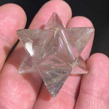 Mercaba/ Mercabah/ Merkabah (étoile à 8 branches), en cristal de roche fumé - 26 x 26 x 26 mm - 32 gr. - Qualité A à AAA