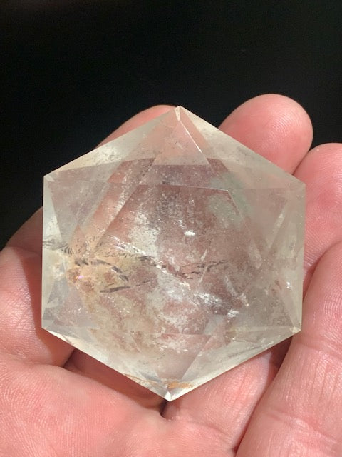 Sceau de Salomon en Cristal de Roche (Quartz) - 58 x 50 x 25 mm/ 96,4 gr. - Qualité AA à AAA