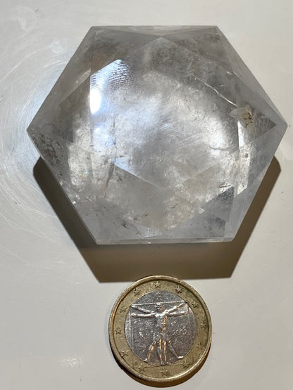 Sceau de Salomon en Cristal de Roche (Quartz) - 60 x 52 x 24 mm/ 107,2 gr. - Qualité AA