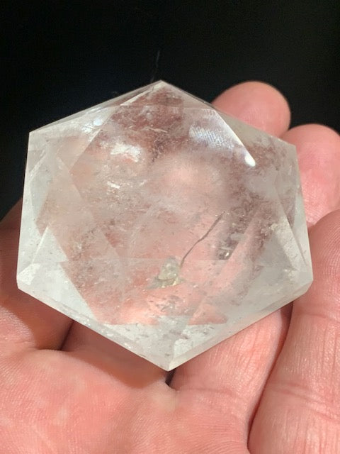 Sceau de Salomon en Cristal de Roche (Quartz) - 60 x 52 x 24 mm/ 107,2 gr. - Qualité AA