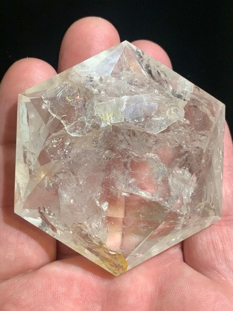 Sceau de Salomon en Cristal de Roche (Quartz) - 68 x 58 x 27 mm/ 145 gr. - Qualité AA