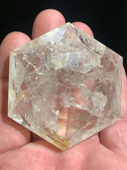 Sceau de Salomon en Cristal de Roche (Quartz) - 68 x 58 x 27 mm/ 145 gr. - Qualité AA