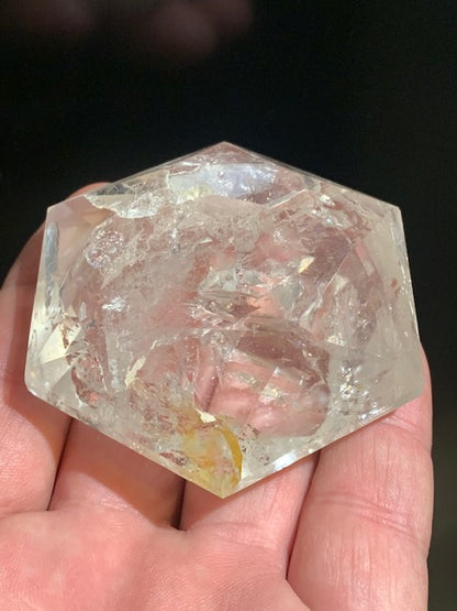 Sceau de Salomon en Cristal de Roche (Quartz) - 68 x 58 x 27 mm/ 145 gr. - Qualité AA