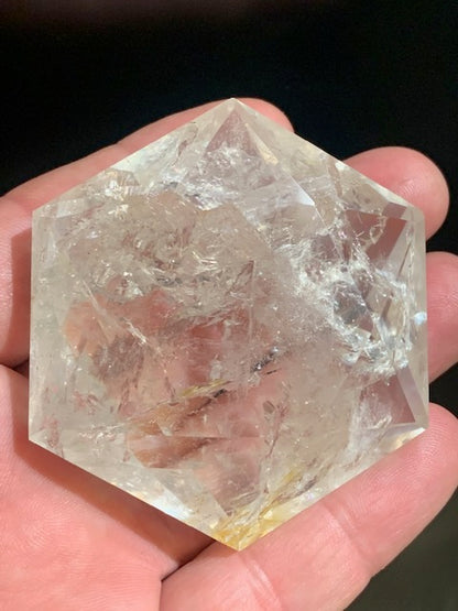 Sceau de Salomon en Cristal de Roche (Quartz) - 68 x 58 x 27 mm/ 145 gr. - Qualité AA