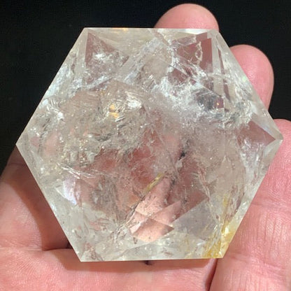Sceau de Salomon en Cristal de Roche (Quartz) - 68 x 58 x 27 mm/ 145 gr. - Qualité AA