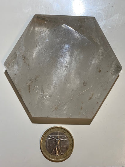 Sceau de Salomon en Cristal de Roche (Quartz) - 80 x 69 x 18 mm/ 152,2 gr. - Qualité AA