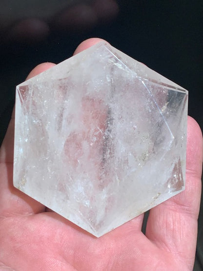 Sceau de Salomon en Cristal de Roche (Quartz) - 80 x 69 x 18 mm/ 152,2 gr. - Qualité AA