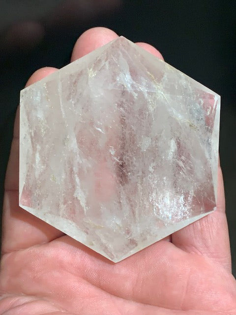 Sceau de Salomon en Cristal de Roche (Quartz) - 80 x 69 x 18 mm/ 152,2 gr. - Qualité AA