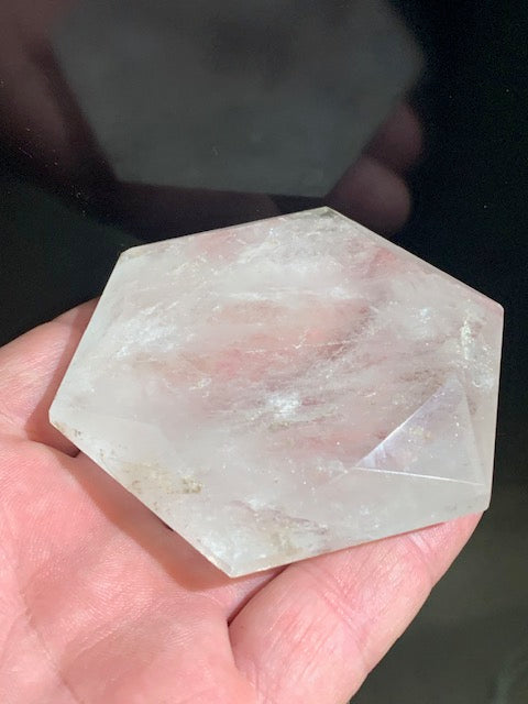 Sceau de Salomon en Cristal de Roche (Quartz) - 80 x 69 x 18 mm/ 152,2 gr. - Qualité AA