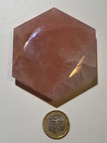 Sceau de Salomon en Quartz rose - 85 x 73 x 18 mm/ 177,8 gr. - Qualité AA