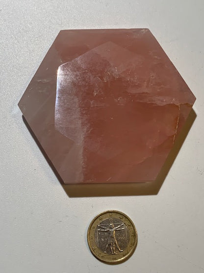 Sceau de Salomon en Quartz rose - 85 x 73 x 18 mm/ 177,8 gr. - Qualité AA