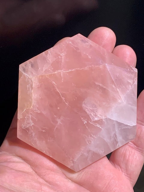 Sceau de Salomon en Quartz rose - 85 x 73 x 18 mm/ 177,8 gr. - Qualité AA
