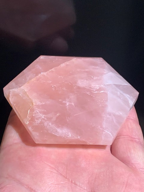 Sceau de Salomon en Quartz rose - 85 x 73 x 18 mm/ 177,8 gr. - Qualité AA