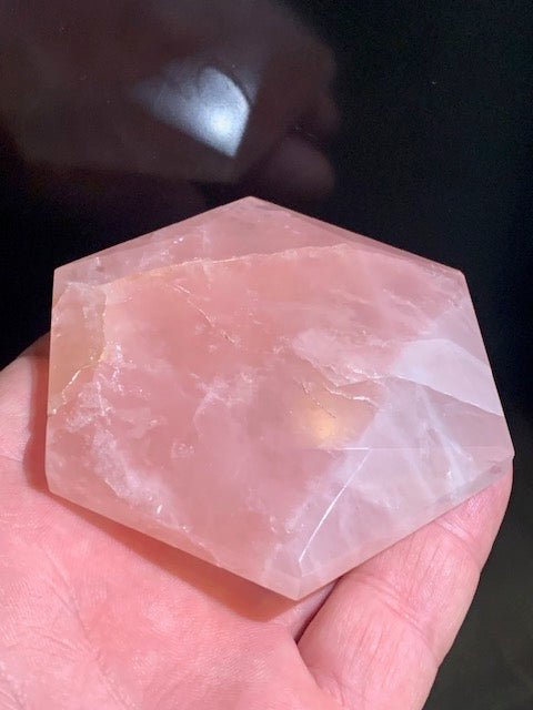 Sceau de Salomon en Quartz rose - 85 x 73 x 18 mm/ 177,8 gr. - Qualité AA