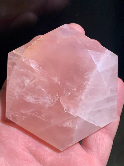 Sceau de Salomon en Quartz rose - 85 x 73 x 18 mm/ 177,8 gr. - Qualité AA