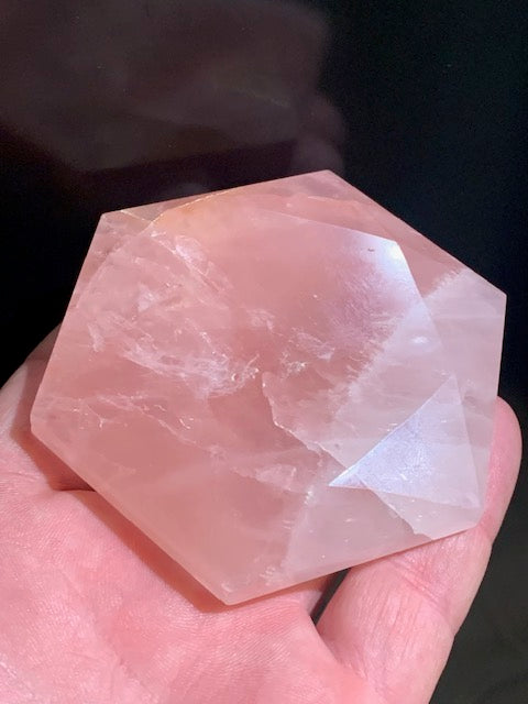 Sceau de Salomon en Quartz rose - 85 x 73 x 18 mm/ 177,8 gr. - Qualité AA