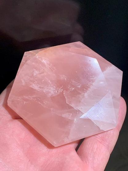 Sceau de Salomon en Quartz rose - 85 x 73 x 18 mm/ 177,8 gr. - Qualité AA