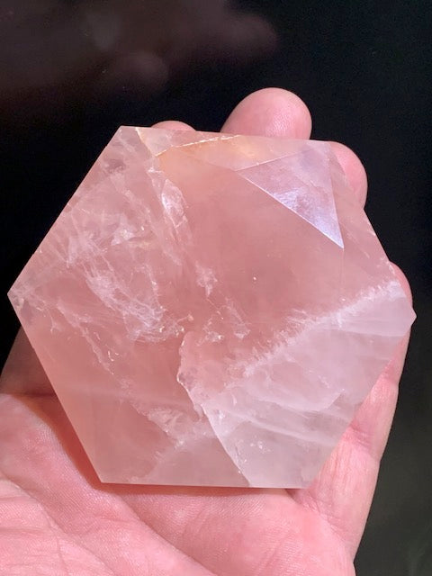 Sceau de Salomon en Quartz rose - 85 x 73 x 18 mm/ 177,8 gr. - Qualité AA
