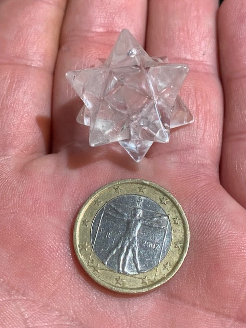 Star of Sirius (12 branches) in rock crystal (quartz). Ø 29 mm diameter - 12.2 gr.