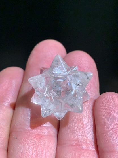 Star of Sirius (12 branches) in rock crystal (quartz). Ø 29 mm diameter - 12.2 gr.