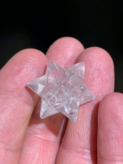 Star of Sirius (12 branches) in rock crystal (quartz). Ø 29 mm diameter - 12.2 gr.