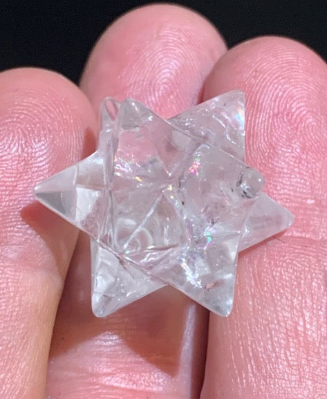 Étoile de Sirius (12 branches) en cristal de roche (quartz). Ø 29 mm de diamètre - 12,2 gr.