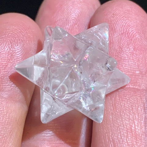 Star of Sirius (12 branches) in rock crystal (quartz). Ø 29 mm diameter - 12.2 gr.