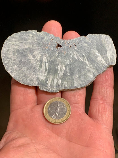 Séraphinite, spécimen avec 1 face polie/ 1 face brute - 100 mm de hauteur x 53 x 5 - 46,7 gr.