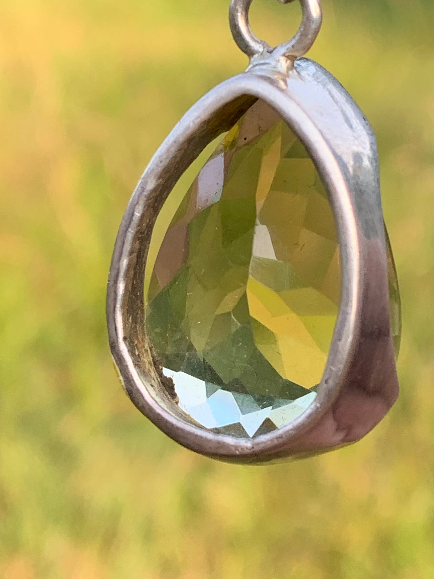 Cristal de roche/ quartz Lemon, pendentif en Argent massif de 42mm de hauteur x 20 x 12. Vendu avec cordon réglable, prêt à porter !