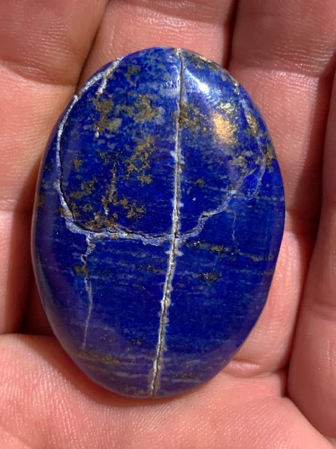 Lapis lazuli, galet/ pierre plate de 44 x 31 x 14 mm - 33,4 gr. - Qualité AA à AAA