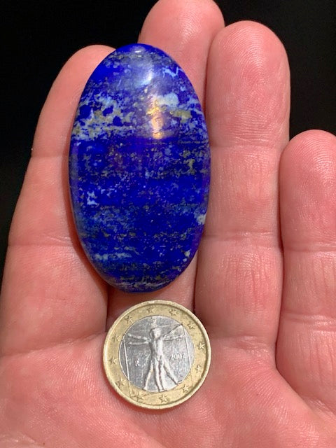 Lapis lazuli, galet/ pierre plate de 53 x 31 x 11 mm - 27,7 gr. - Qualité AA à AAA