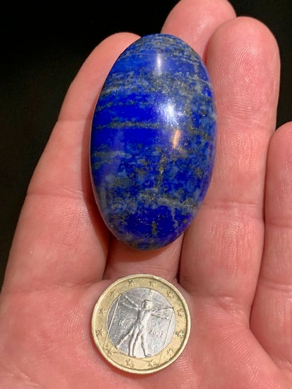 Lapis lazuli, galet/ pierre plate de 51 x 30 x 20 mm - 47,1 gr. - Qualité AA à AAA