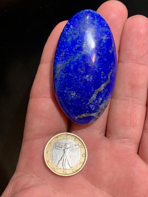 Lapis lazuli, galet/ pierre plate de 62 x 34 x 20 mm - 57,8 gr. - Qualité AA à AAA