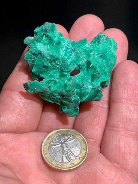 Malachite fibreuse, spécimen brut de 50 mm x 48 x 25 - 36,3 grammes. Parfait pour une collection, exposition ou bijouterie, du velour naturel