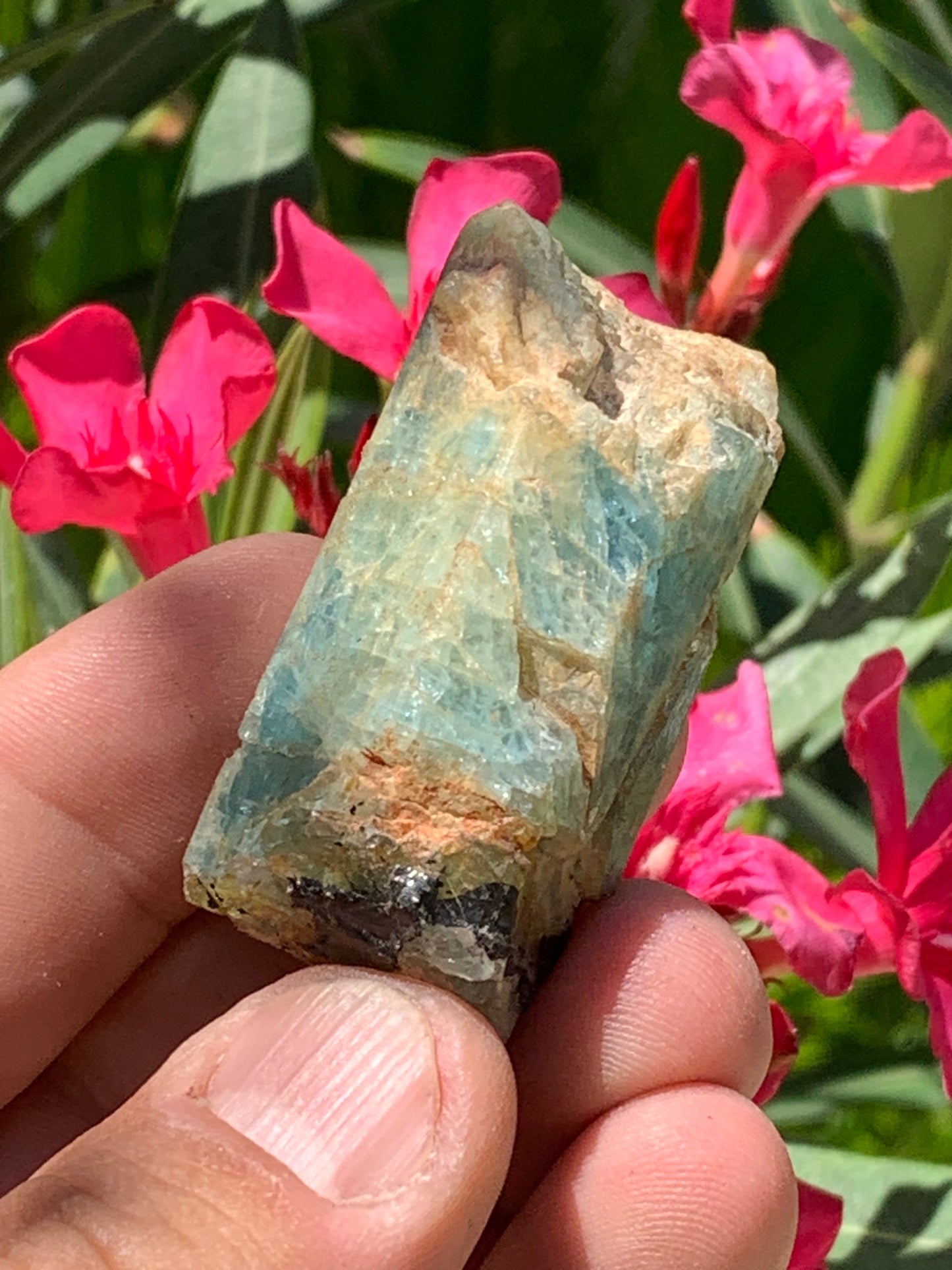 Béryl bleu, spécimen de 52mm x 26 x 23 - 52 grammes. Parfait en collection, exposition, lithothérapie...