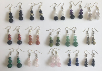 Boucles d'oreilles, collection 'Totem', concept 'Zen Curiosity', qualité AA à AAA. Vendu en finition Argent, laiton ton Argent ou doré + options pour des choix de montures, parfait !