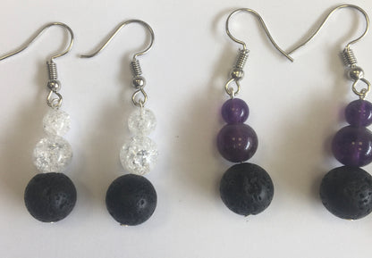 Boucles d'oreilles, collection 'Totem', concept 'Zen Curiosity', qualité AA à AAA. Vendu en finition Argent, laiton ton Argent ou doré + options pour des choix de montures, parfait !