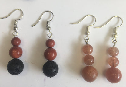 Boucles d'oreilles, collection 'Totem', concept 'Zen Curiosity', qualité AA à AAA. Vendu en finition Argent, laiton ton Argent ou doré + options pour des choix de montures, parfait !