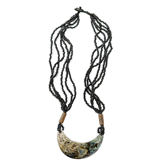 Nacre 'Pawa', collier d'environ 53 cm, panoramique de 6 x 3 cm. Trés belle qualité, superbe ! Vendu par 1 ou 4 pièces !