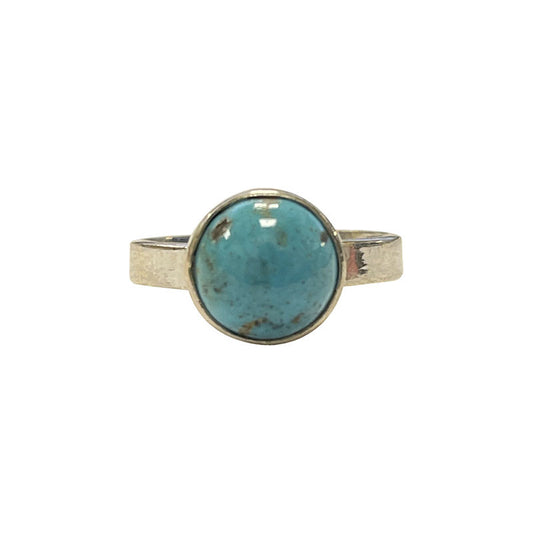 Bague en turquoise, cabochon sertis sur anneau en Argent ! Taille disponible de 52, 54 et 56 Fr.