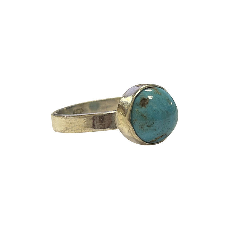 Bague en turquoise, cabochon sertis sur anneau en Argent ! Taille disponible de 52, 54 et 56 Fr.