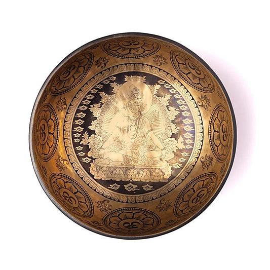Bol en 7 métaux avec gravure de 'Shiva', 22/24 cm - ± 1400/1600 gr. Fait main au Népal !