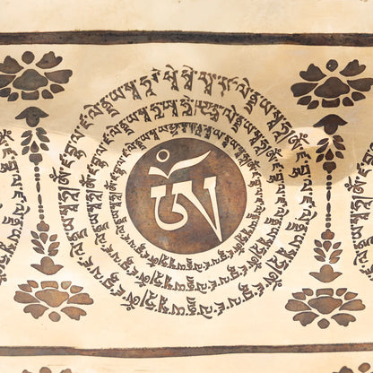 Bol chantant 50 cm – 10,5 kg avec gravures des chakras, du dorge et de la Fleur de Vie - Vendu avec maillet XL de 70 cm