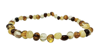 Ambre, perles en 'grain' de 5/6 millimètres, vendu en bracelet de 17 à 21 centimètres ou en collier de 40 centimètres. Qualité AA à AAA, superbes perles, légéres et d'une douceur incroyable !
