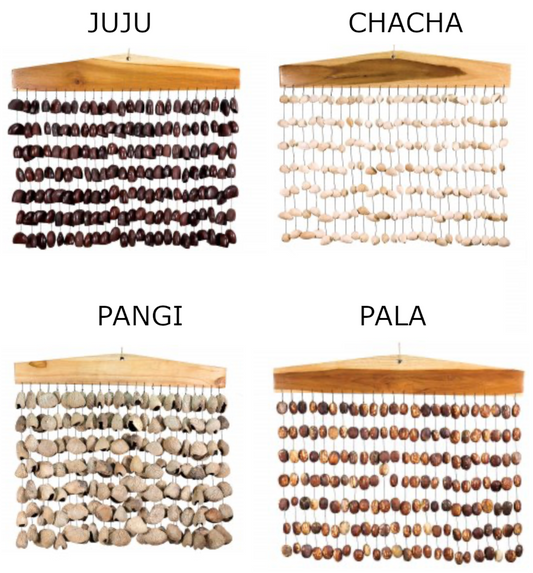 Bar Chimes/ Chime Tree/ Rideaux de graines de 50x50 centimètres, 4 modèles de graine au choix. Instrument fascinant que l'on retrouve dans le monde des percussions. Des sons qui rappellent le vent dans les branches !