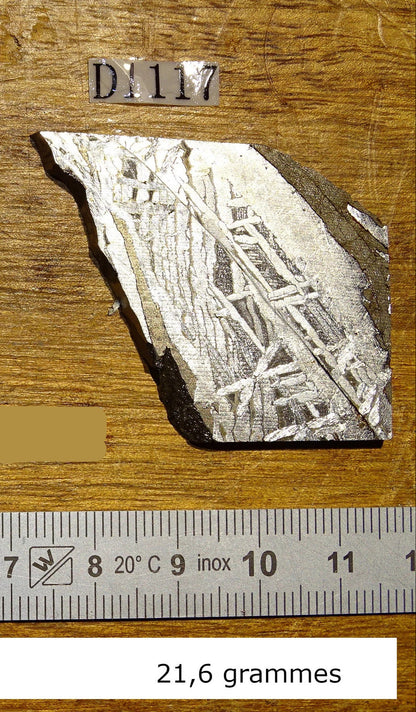 Météorite 'Muonionalusta', spéciment de 60x31x3mm - 20 grammes. De type IVA, qui s'est écrasée dans le nord de la Scandinavie !