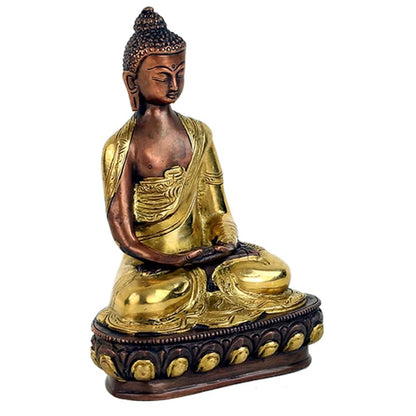 Bouddha Amithaba statue bicolore de 20 centimètres - 1630 grammes. Fait en métal (laiton)