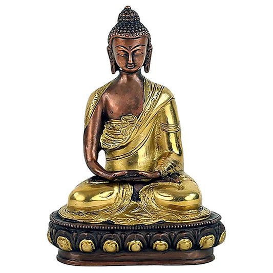 Bouddha Amithaba statue bicolore de 20 centimètres - 1630 grammes. Fait en métal (laiton)